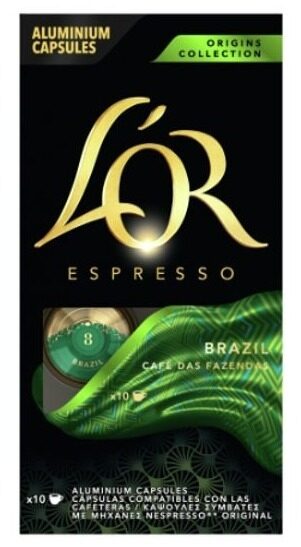 Kafijas kapsulas L'OR Brazil 10x5,2g